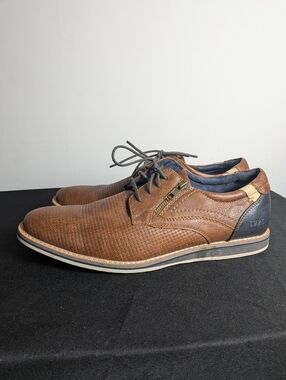 Freeman Wiley Men's Oxford dress shoes Brown Navy Casual Comfy Sz 9